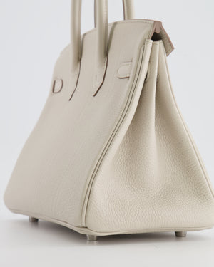 *RARE* Hermès Birkin 25cm Bag Retourne in Beton Togo Leather with Palladium Hardware