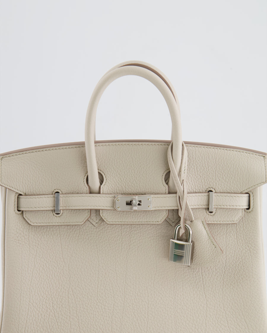 *RARE* Hermès Birkin 25cm Bag Retourne in Beton Togo Leather with Palladium Hardware