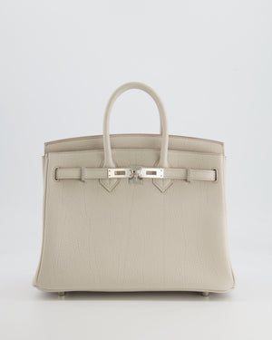 *RARE* Hermès Birkin 25cm Bag Retourne in Beton Togo Leather with Palladium Hardware