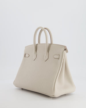 *RARE* Hermès Birkin 25cm Bag Retourne in Beton Togo Leather with Palladium Hardware