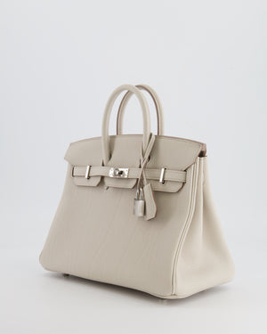 *RARE* Hermès Birkin 25cm Bag Retourne in Beton Togo Leather with Palladium Hardware