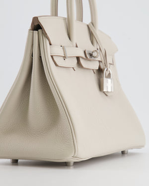 *RARE* Hermès Birkin 25cm Bag Retourne in Beton Togo Leather with Palladium Hardware