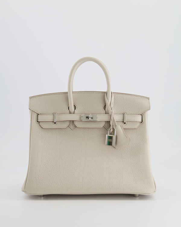 *RARE* Hermès Birkin 25cm Bag Retourne in Beton Togo Leather with Palladium Hardware
