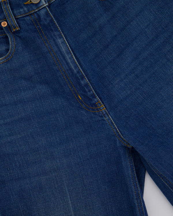 Gucci Blue Denim Flair Leg Jeans with Logo Patch on the Back and Front Size W 27 (UK 8)