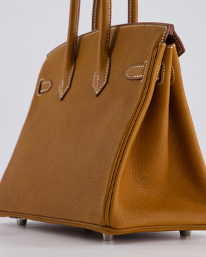 *RARE* Hermès Birkin 25cm Retourne in Fauve Barenia Faubourg Leather with Palladium Hardware