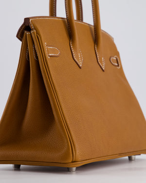 *RARE* Hermès Birkin 25cm Retourne in Fauve Barenia Faubourg Leather with Palladium Hardware