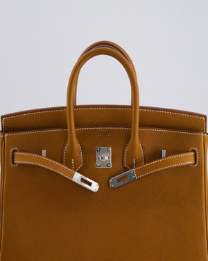 *RARE* Hermès Birkin 25cm Retourne in Fauve Barenia Faubourg Leather with Palladium Hardware