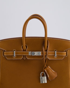 *RARE* Hermès Birkin 25cm Retourne in Fauve Barenia Faubourg Leather with Palladium Hardware