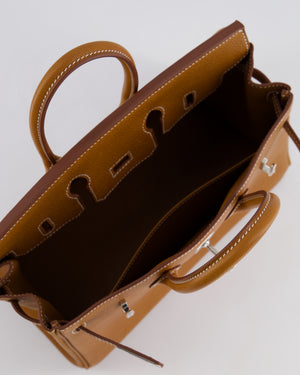 *RARE* Hermès Birkin 25cm Retourne in Fauve Barenia Faubourg Leather with Palladium Hardware
