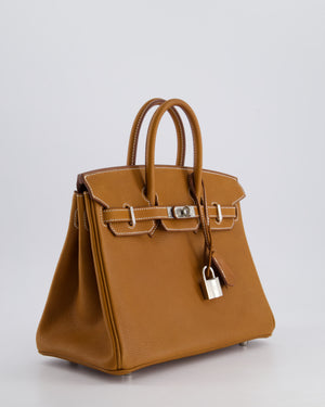 *RARE* Hermès Birkin 25cm Retourne in Fauve Barenia Faubourg Leather with Palladium Hardware
