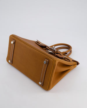 *RARE* Hermès Birkin 25cm Retourne in Fauve Barenia Faubourg Leather with Palladium Hardware