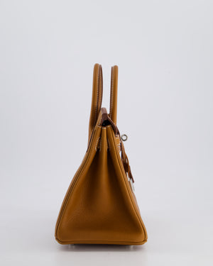 *RARE* Hermès Birkin 25cm Retourne in Fauve Barenia Faubourg Leather with Palladium Hardware