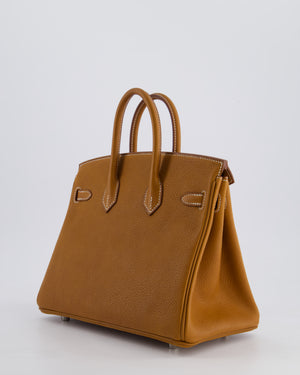 *RARE* Hermès Birkin 25cm Retourne in Fauve Barenia Faubourg Leather with Palladium Hardware