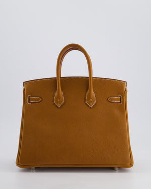 *RARE* Hermès Birkin 25cm Retourne in Fauve Barenia Faubourg Leather with Palladium Hardware