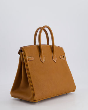 *RARE* Hermès Birkin 25cm Retourne in Fauve Barenia Faubourg Leather with Palladium Hardware