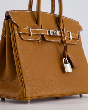 *RARE* Hermès Birkin 25cm Retourne in Fauve Barenia Faubourg Leather with Palladium Hardware