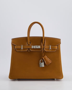 *RARE* Hermès Birkin 25cm Retourne in Fauve Barenia Faubourg Leather with Palladium Hardware