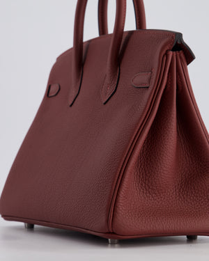 Hermès Birkin 25cm Bag Retourne in Rouge H Togo Leather with Palladium Hardware