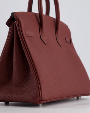 Hermès Birkin 25cm Bag Retourne in Rouge H Togo Leather with Palladium Hardware