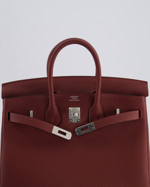Hermès Birkin 25cm Bag Retourne in Rouge H Togo Leather with Palladium Hardware