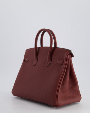 Hermès Birkin 25cm Bag Retourne in Rouge H Togo Leather with Palladium Hardware
