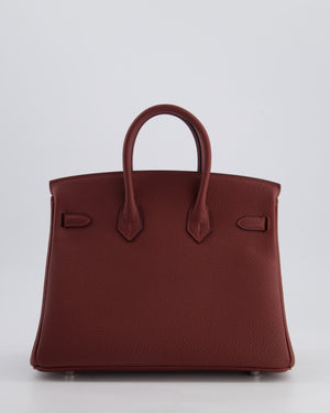 Hermès Birkin 25cm Bag Retourne in Rouge H Togo Leather with Palladium Hardware