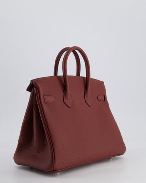 Hermès Birkin 25cm Bag Retourne in Rouge H Togo Leather with Palladium Hardware