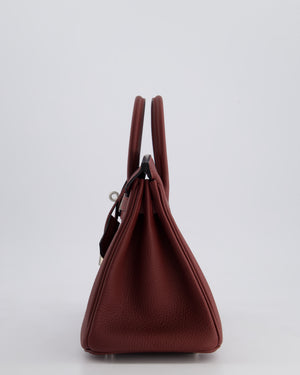 Hermès Birkin 25cm Bag Retourne in Rouge H Togo Leather with Palladium Hardware