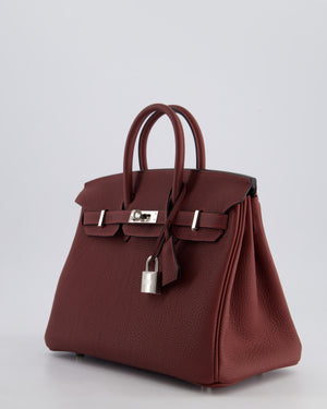 Hermès Birkin 25cm Bag Retourne in Rouge H Togo Leather with Palladium Hardware