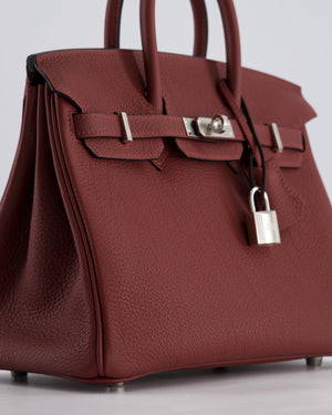 Hermès Birkin 25cm Bag Retourne in Rouge H Togo Leather with Palladium Hardware