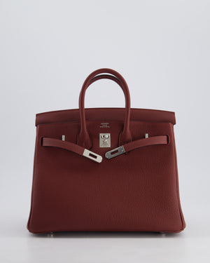 Hermès Birkin 25cm Bag Retourne in Rouge H Togo Leather with Palladium Hardware