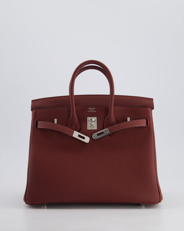Hermès Birkin 25cm Bag Retourne in Rouge H Togo Leather with Palladium Hardware