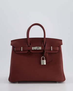 Hermès Birkin 25cm Bag Retourne in Rouge H Togo Leather with Palladium Hardware