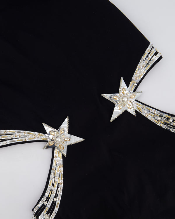 Chanel Black Halter Neck Once Piece Swimsuit with Shooting Star Embellishment with Pearls&nbsp; FR 36 (UK 8)