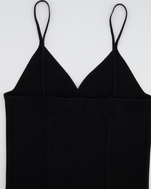 Chanel Black Sleeveless Top with Crystal CC Logo Detail Size FR 36 (UK 8)