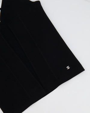 Chanel Black Sleeveless Top with Crystal CC Logo Detail Size FR 36 (UK 8)