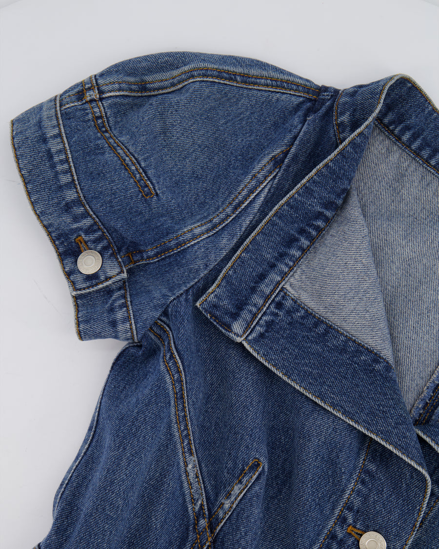 Alexander McQueen Denim Blue Mini Dress with Button Details Size IT 42 (UK 10) RRP £1,195