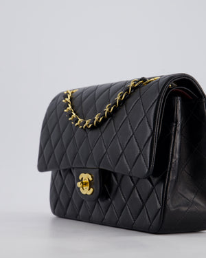 *STUNNING VINTAGE* Chanel Vintage Black Medium Classic Double Flap Bag in Lambskin Leather with 24k Gold Hardware
