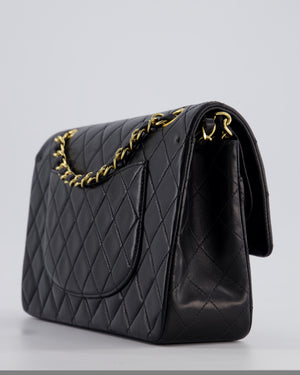 *STUNNING VINTAGE* Chanel Vintage Black Medium Classic Double Flap Bag in Lambskin Leather with 24k Gold Hardware