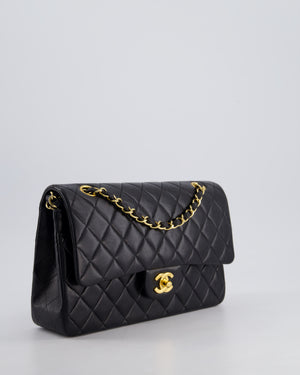 *STUNNING VINTAGE* Chanel Vintage Black Medium Classic Double Flap Bag in Lambskin Leather with 24k Gold Hardware