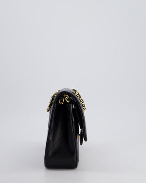 *STUNNING VINTAGE* Chanel Vintage Black Medium Classic Double Flap Bag in Lambskin Leather with 24k Gold Hardware