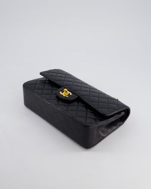 *STUNNING VINTAGE* Chanel Vintage Black Medium Classic Double Flap Bag in Lambskin Leather with 24k Gold Hardware