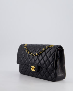 *STUNNING VINTAGE* Chanel Vintage Black Medium Classic Double Flap Bag in Lambskin Leather with 24k Gold Hardware