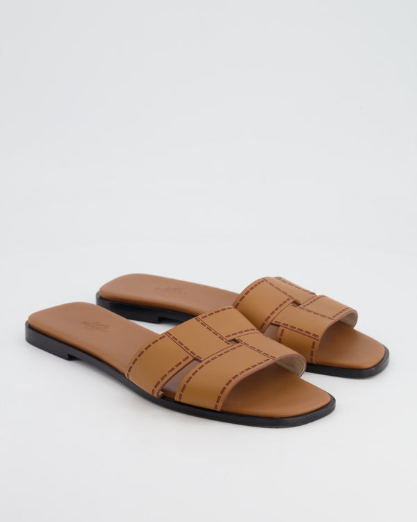 Hermès Gold Leather Idioma Sandals Size 39.5 RRP £650