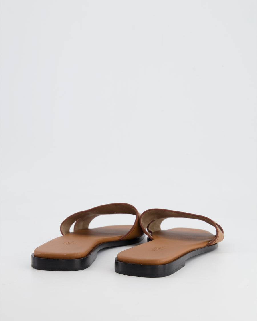 Hermès Gold Leather Idioma Sandals Size 39.5 RRP £650