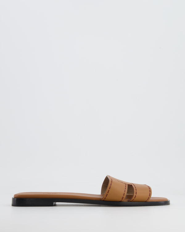 Hermès Gold Leather Idioma Sandals Size 39.5 RRP £650