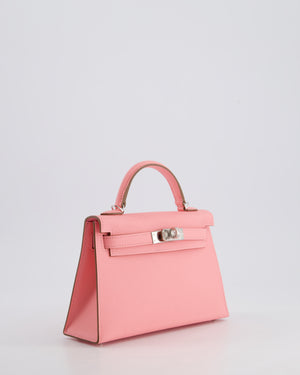 *HOT* Hermès Mini Kelly II 20cm Bag in Rose Confetti Epsom Leather with Palladium Hardware