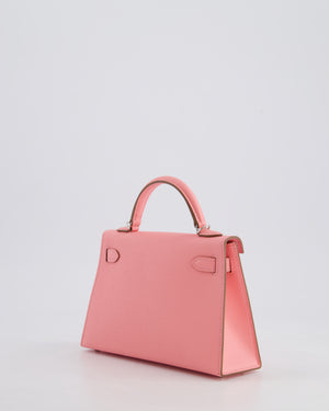 *HOT* Hermès Mini Kelly II 20cm Bag in Rose Confetti Epsom Leather with Palladium Hardware