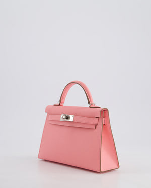 *HOT* Hermès Mini Kelly II 20cm Bag in Rose Confetti Epsom Leather with Palladium Hardware