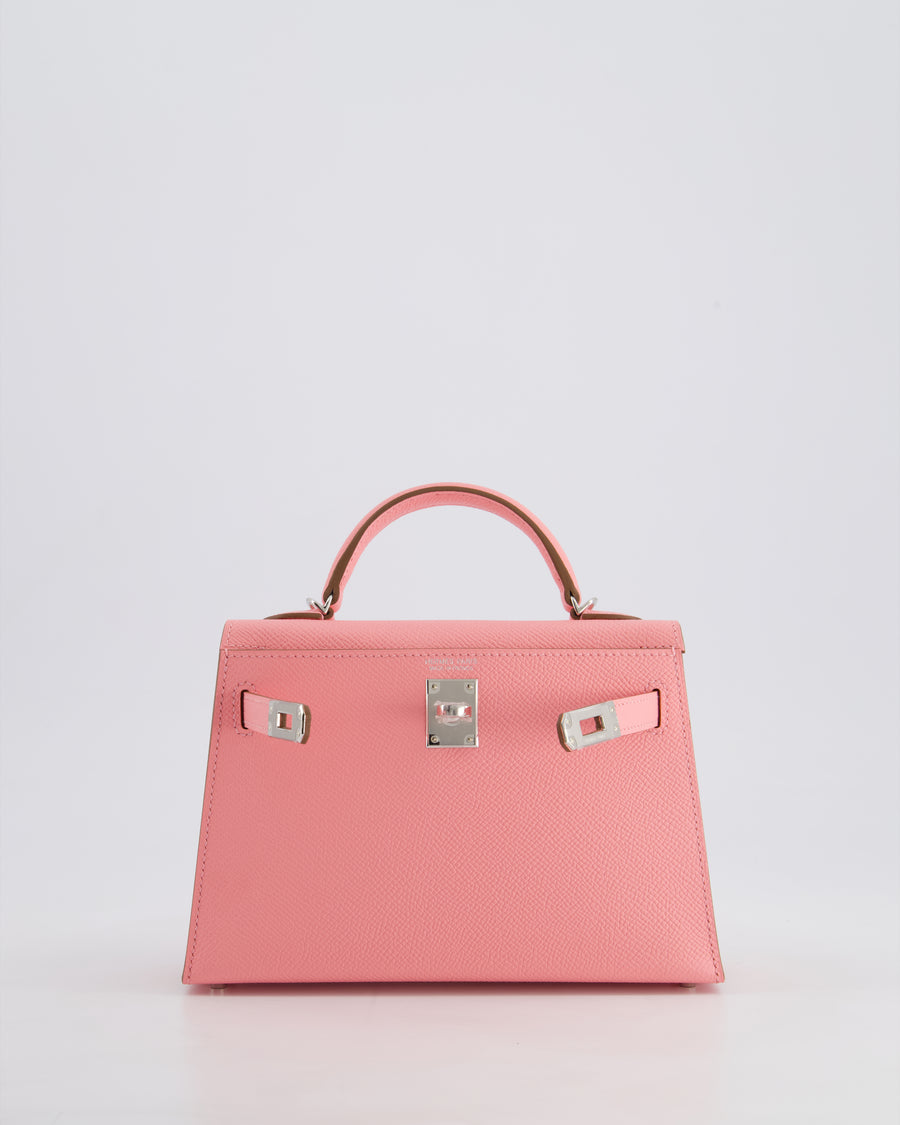 *HOT* Hermès Mini Kelly II 20cm Bag in Rose Confetti Epsom Leather with Palladium Hardware